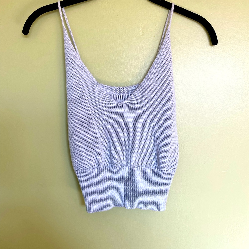 Italian Knitted Baby blue Crop Top